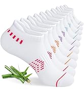 floconssy Ankle Socks for Women, Bamboo Viscose Cushioned Running Socks Low Cut Athletic Short Fo...