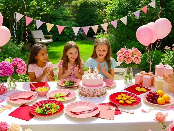 60Pcs Pink Plates and Napkins Kit