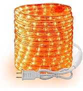 BrizLabs Orange Rope Lights, 18ft 216 LED Halloween Rope Lights 120V ETL Listed Connectable, 13MM...