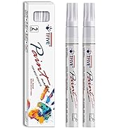 White Permanent Paint Marker Pens - 2 Count Oil Based Marker Pen, Medium Tip, Waterproof & Quick ...