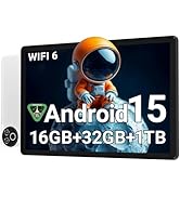 Evermyth Android 15 Tablet 10 Inch, 16GB RAM 32GB ROM 1TB Expandable, Fast WiFi 6 & BT 5.4 Tablet...
