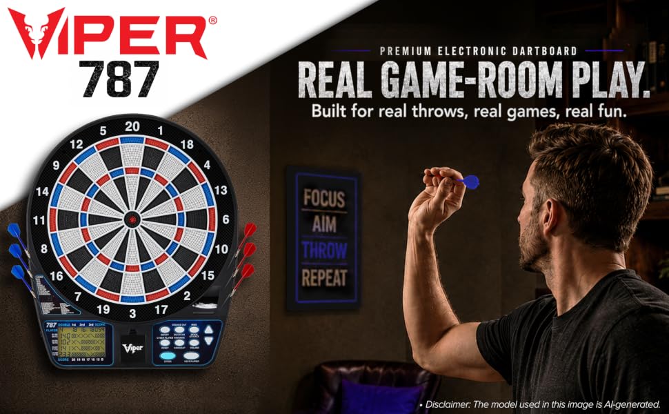Viper Electronic Dartboard with Digital Scoring, Soft Tip Darts, Multiplayer Games and LCD Displays.