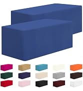 2 Pack Fitted Table Clothes-48 x 24 Inch Rectangle Tablecloths for 4 Foot Tables , Washable Polye...