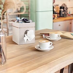square tissue box holder in dining table
