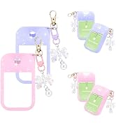QIOFEARTH Silicone Case Compatible with Touchland Hand Sanitizer Spray Mist 1 oz with Bow Keychain