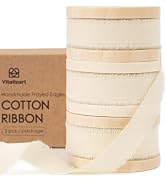 Vitalizart White Cotton Ribbon Handmade Fringe 5/8