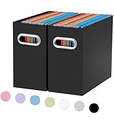 Oterri File Organizer, Small Storage Box, Cardboard File Folder Organizer, Collapsible File Box, ...