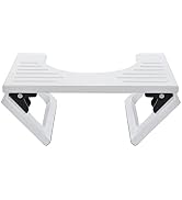 AmazerBath 7 Inch Bamboo Toilet Stool Collapsible Toilet Poop Stool for Bathroom, Men, Women - White