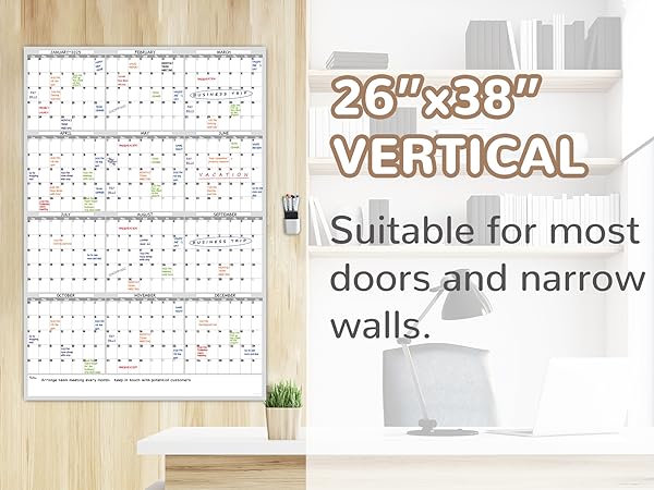 Undated dry erase yearly wall calendar 26x38 inch