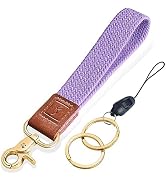 Fishent Braided Wristlet Keychain, Upgraded Stretchy Cute Wrist Lanyards for Keys, Wrist Strap Ke...