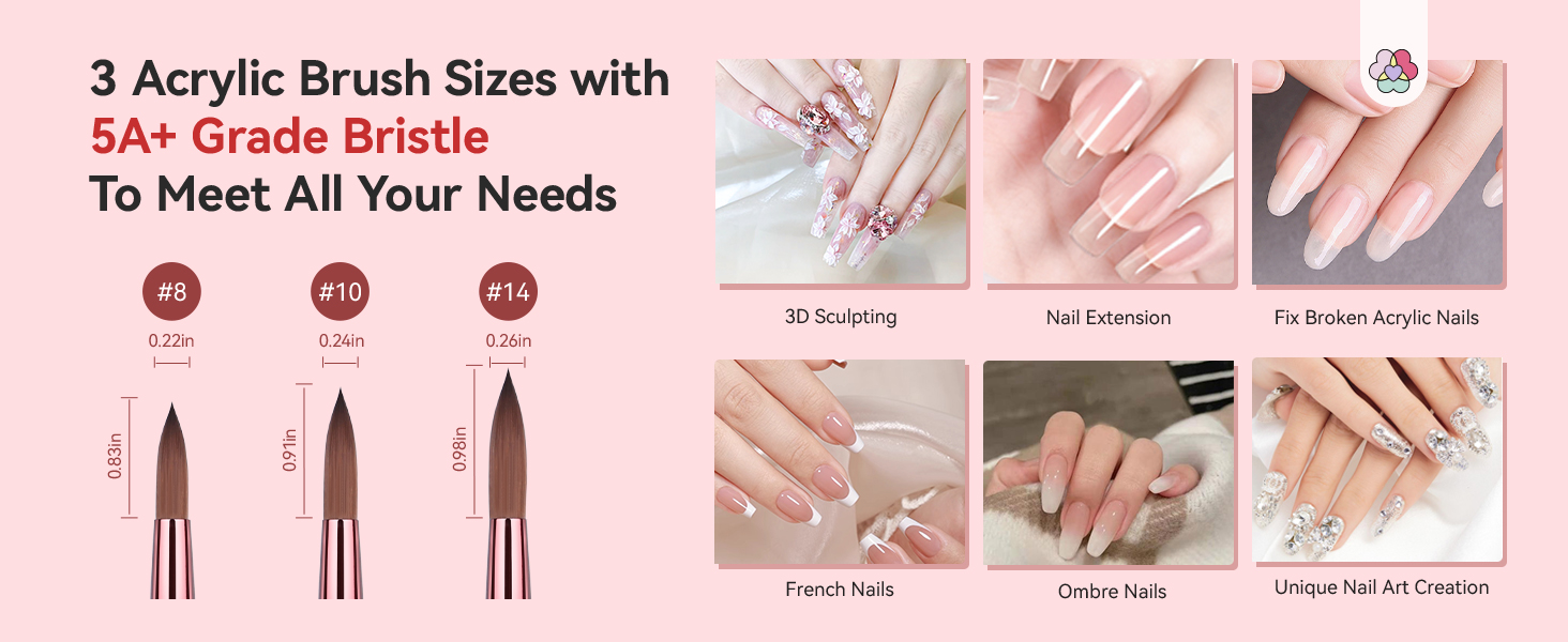acrylic nail brush set