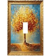 Decorative Art Light Switch Covers Golden Tree of Life Single Toggle Wall Plate Decorative Switch...