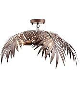 Newrays Vintage Tropical Coconut Leaves Ceiling Lighting Rustic Tree Lights Living Room Dining Ro...