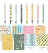 Wxiben Small Pocket Notebook Set - 8 Pack Inspirational Mini Notebook with Ballpoint Pens Small S...