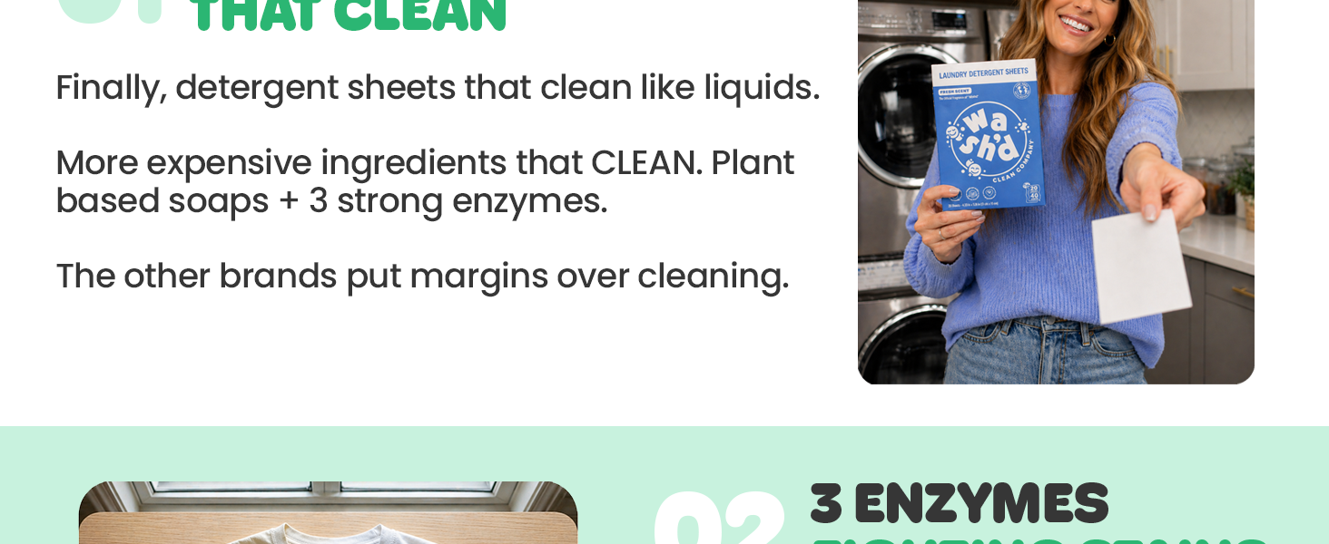 Wash'd Laundry Detergent Sheets 2
