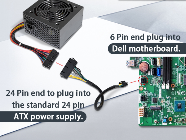 24 pin to 6 pin Dell adapter