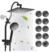 Hibbent cUPC Certified All Metal 10" Rainfall Showerhead Combo, High Pressure Shower Head with 10...