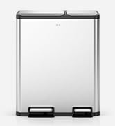 EKO EcoCasa Stainless Steel Dual Step Trash Can for Recycling, 30L+20L Rectangular Kitchen Trash ...