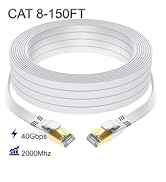 Cat 8 Ethernet Cable 150 FT, Outdoor&Indoor High Speed Heavy Duty Network LAN Internet Cable,SFTP...