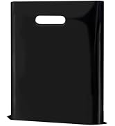 GoClimber 100 Pack Black Plastic Bags, 9"x12" Merchandise Bags With Die Cut Handles Retail Shoppi...