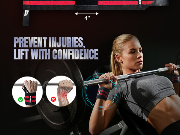 WSAKOUE Weightlifting Wrist Wraps - 18" Professional Wrist Support with Heavy-Duty Thumb Loop 11