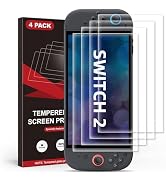 TiMOVO Tempered Glass Screen Protector for Nintendo Switch 2, (4 Pack) Transparent 9H Switch 2 Sc...