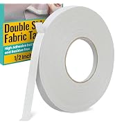 Birllaid White No Sew Hemming Tape Double Sided,Sticky Strong Adhesive Cloth Leather Tape Press-o...