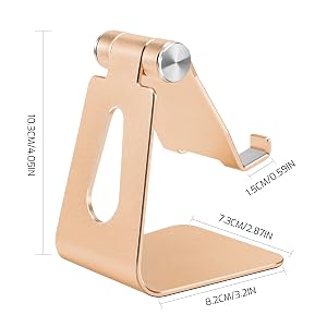 Golden Foldable Aluminum Alloy Cell Phone Holder