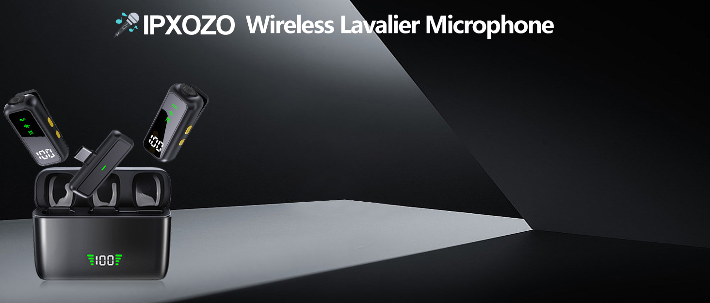 Wireless Lavalier Microphone for iPhone/Android, Noise Reduction, Mini Lapel Mic Clip on Microphone