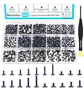 Bemaka 500PCS Laptop Screws Notebook Computer Screws Kit 20 Sizes Blue Nylok Screws M2 M2.5 M3 La...