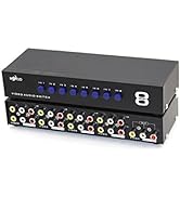 E-SDS 8-Way AV Switch RCA Switcher 8 in 1 Out Composite Video L/R Audio Selector Box for DVD STB ...