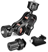 UTEBIT 360 Degree Rotation Magic Articulating Arm Double Ballhead Arm 1/4" Heavy Duty Friction Ar...