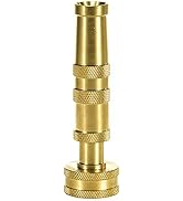 Heavy-Duty Brass Hose Nozzle, Adjustable Twist Hose Nozzle, Jet Sweeper Nozzle, Garden Sprayer