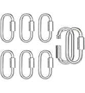 8 PCS 3 Inches Chain Quick Links, M8 Galvanized Steel Thread Heavy Duty Carabiner Clips, 5/16" Lo...