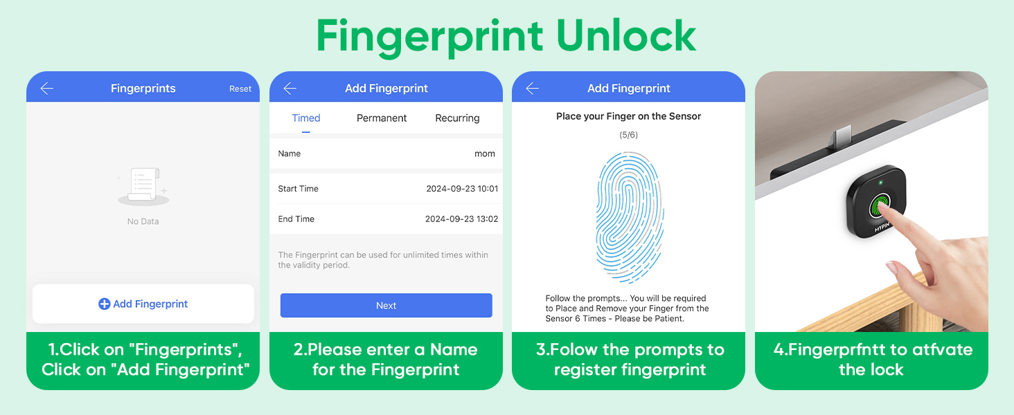Bluetooth Fingerprint Cabinet Lock
