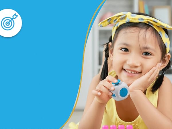 Ultimate 6-sided stress cube & perfect fidget cube for kids, promoting focus & calmness.