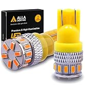 Alla Lighting T10 Wedge 168 194 LED Bulbs, Amber Yellow Super Bright 360° Side Marker Lights, Int...