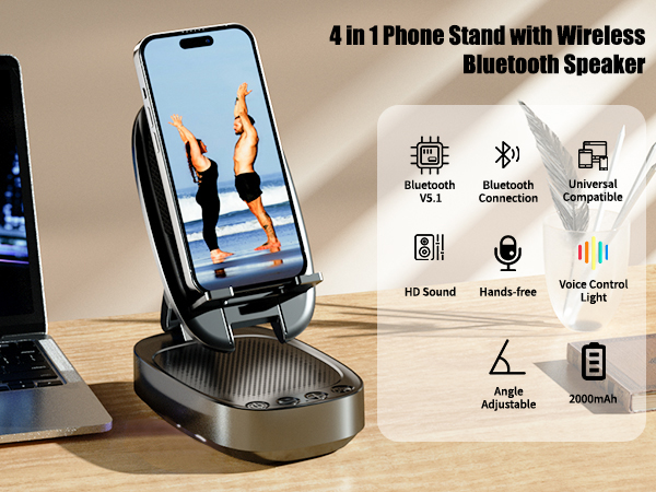 phone holder with speaker