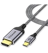 QGeeM USB C to HDMI Cable Adapter 10Ft 4K@60Hz, USB Type C to HDMI Thunderbolt 3/4/5 Compatible f...