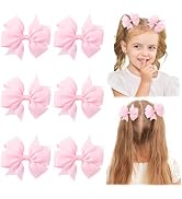 Choicbaby 3 Inches Hair Bows for Girls Pink Grosgrain Ribbon Pinwheel Hair Clips Toddler Bows Hai...