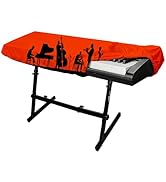 88 Keys Piano Keyboard Cover-Digital Key Board Stand Dust Covers with Durable Elastic Cord (Red)