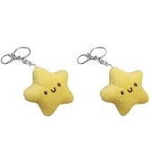2 Pcs Yellow Star Car Keychain Backpack Accessories Pendant Heart Healing in Addition to Serving ...
