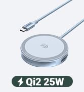 UGREEN Qi2 25W Fast Wireless Charger Pad, MagSafe Compatible Charging for iPhone 17 Pro Max and A...