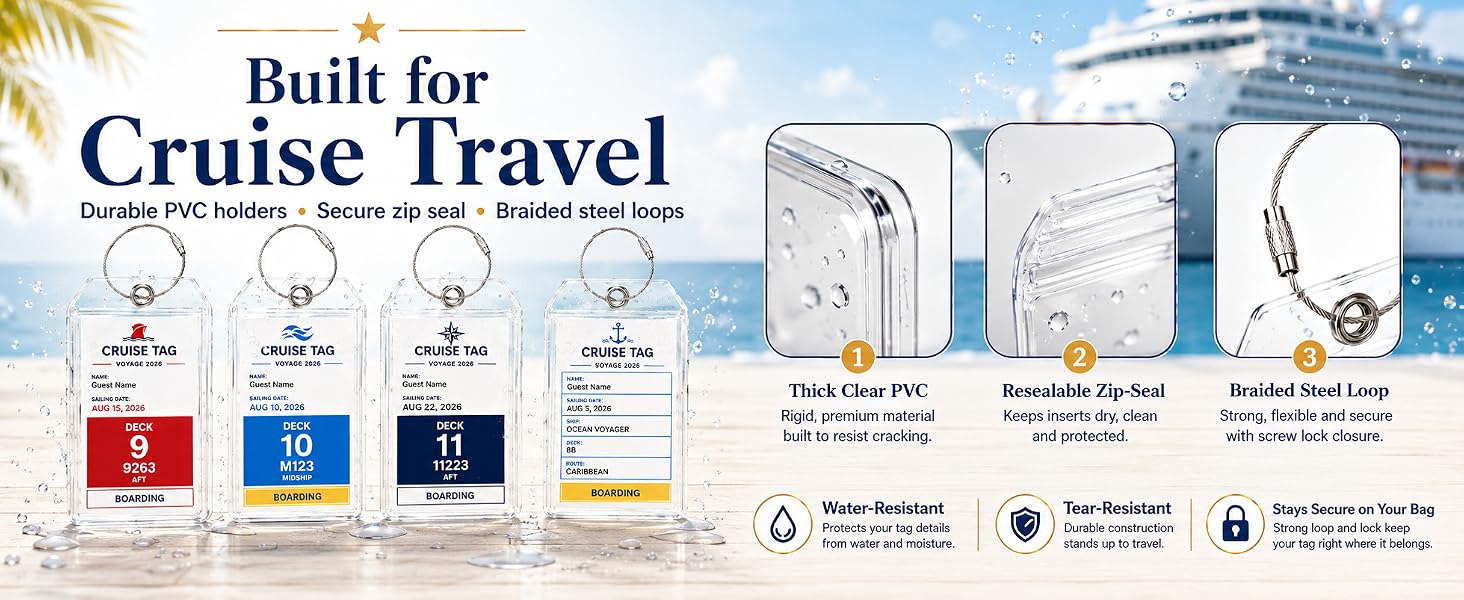 CRUISE LUGGAGE TAG HOLDERS