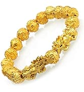 ZenBless Fengshui Prosperity Bracelet 12mm Natural Bead Bracelet Single Silver Pi Xiu/Pi Yao Attr...