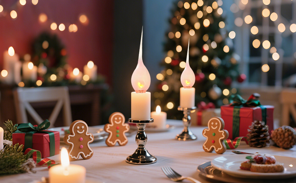 Silicone Dipped Flicker Flame Candle Light Bulbs