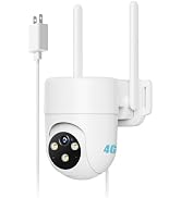 LIWAN 4G LTE Cellular Security Camera Wired, No WiFi Security Camera for Indoor & Outdoor Use, Pl...
