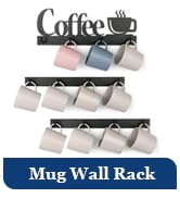 HULISEN Coffee Mug Wall Rack, Coffee Cup Holder Wall Mounted with 12 Heavy Duty Hooks.