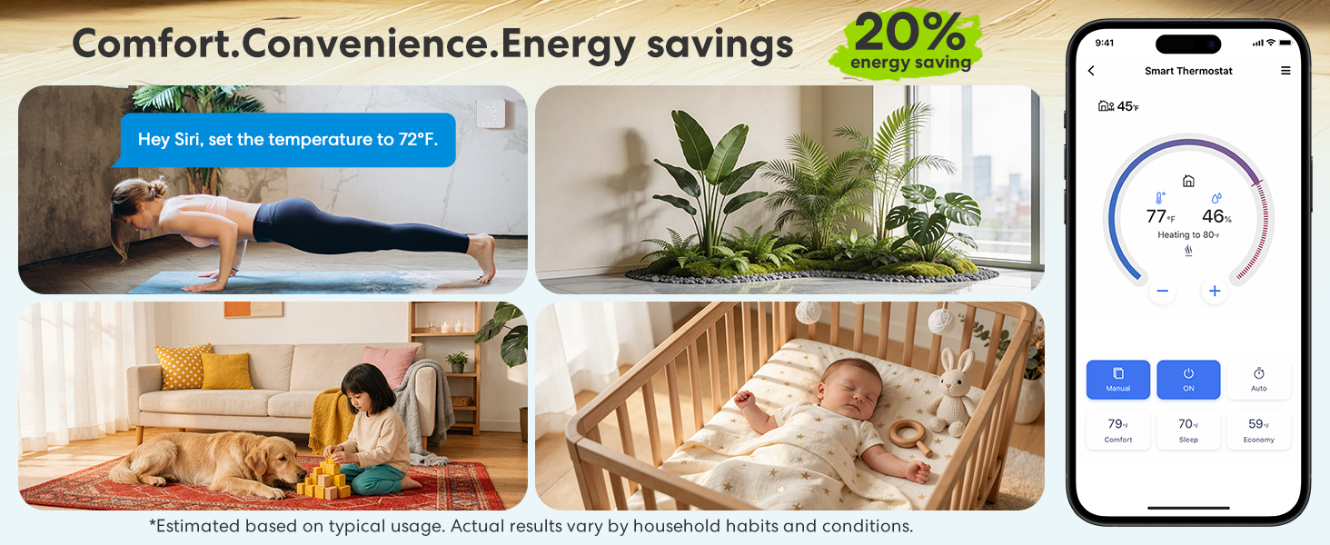 Smart thermostat energy saving