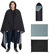 ONTYZZ Waterproof Camping Blanket, Windproof Poncho Hoodie Blankets with with Crystal Velvet Lini...